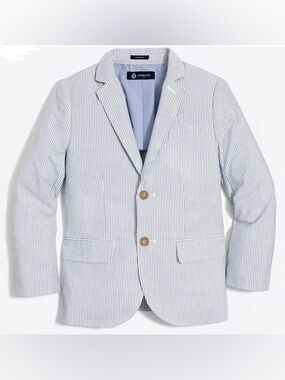 J Crew Crewcuts Thompson Seersucker Blazer 8 NWOT